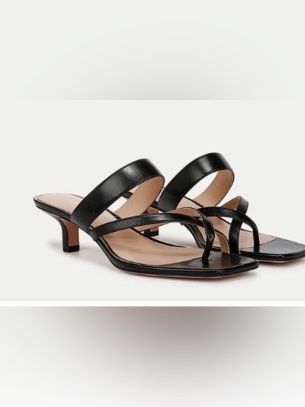 Veronica Beard Alanis Leather Kitten Heel Slide Sandals | Size 9.5